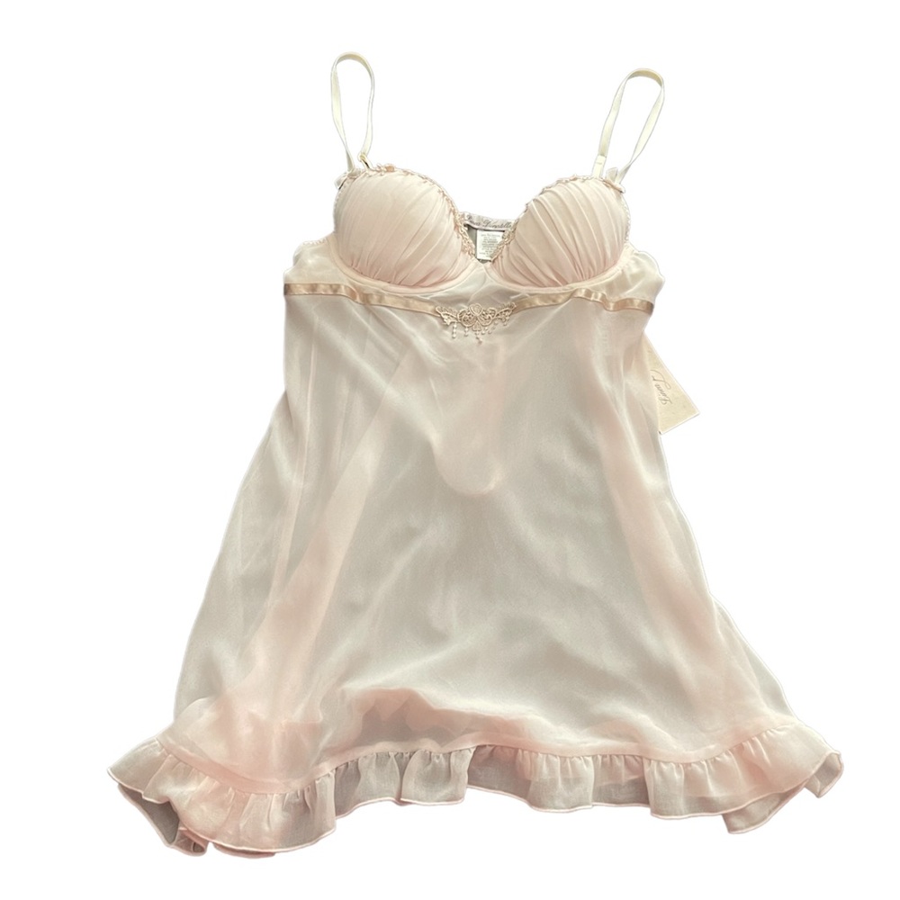 Vintage Matching 2 Piece Mesh Cami Gown